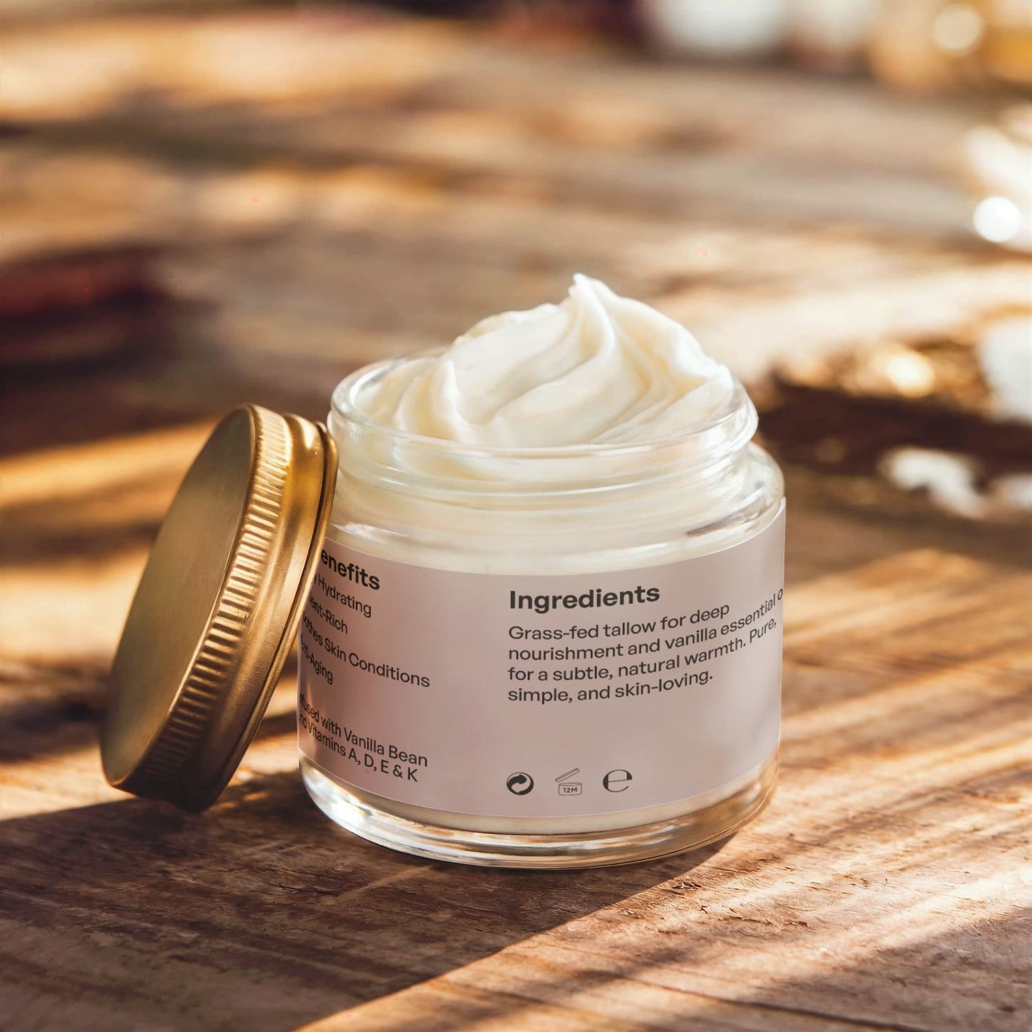 Whipped Grass-Fed Tallow Balm: Vanilla Bean Infusion