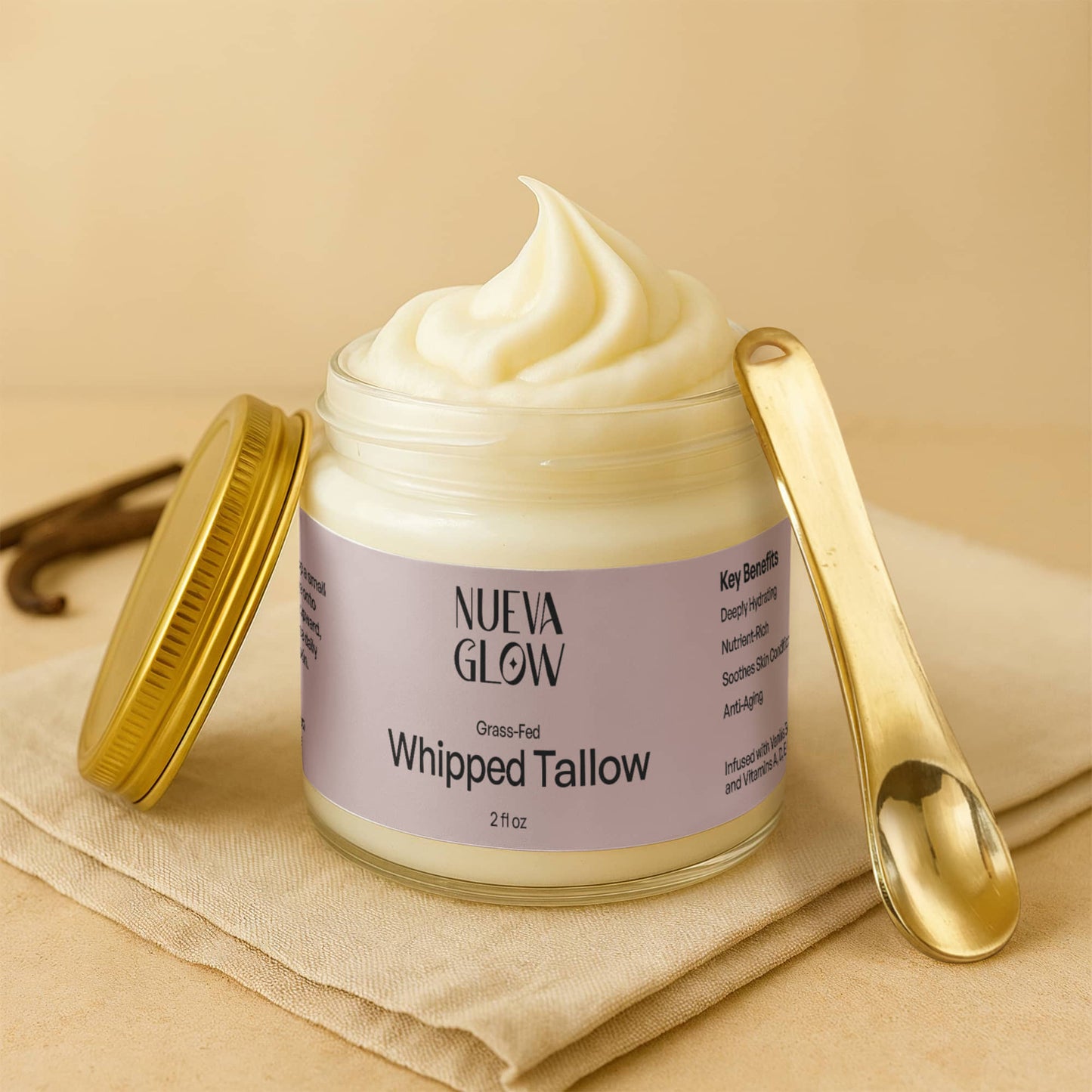 Whipped Grass-Fed Tallow Balm: Vanilla Bean Infusion